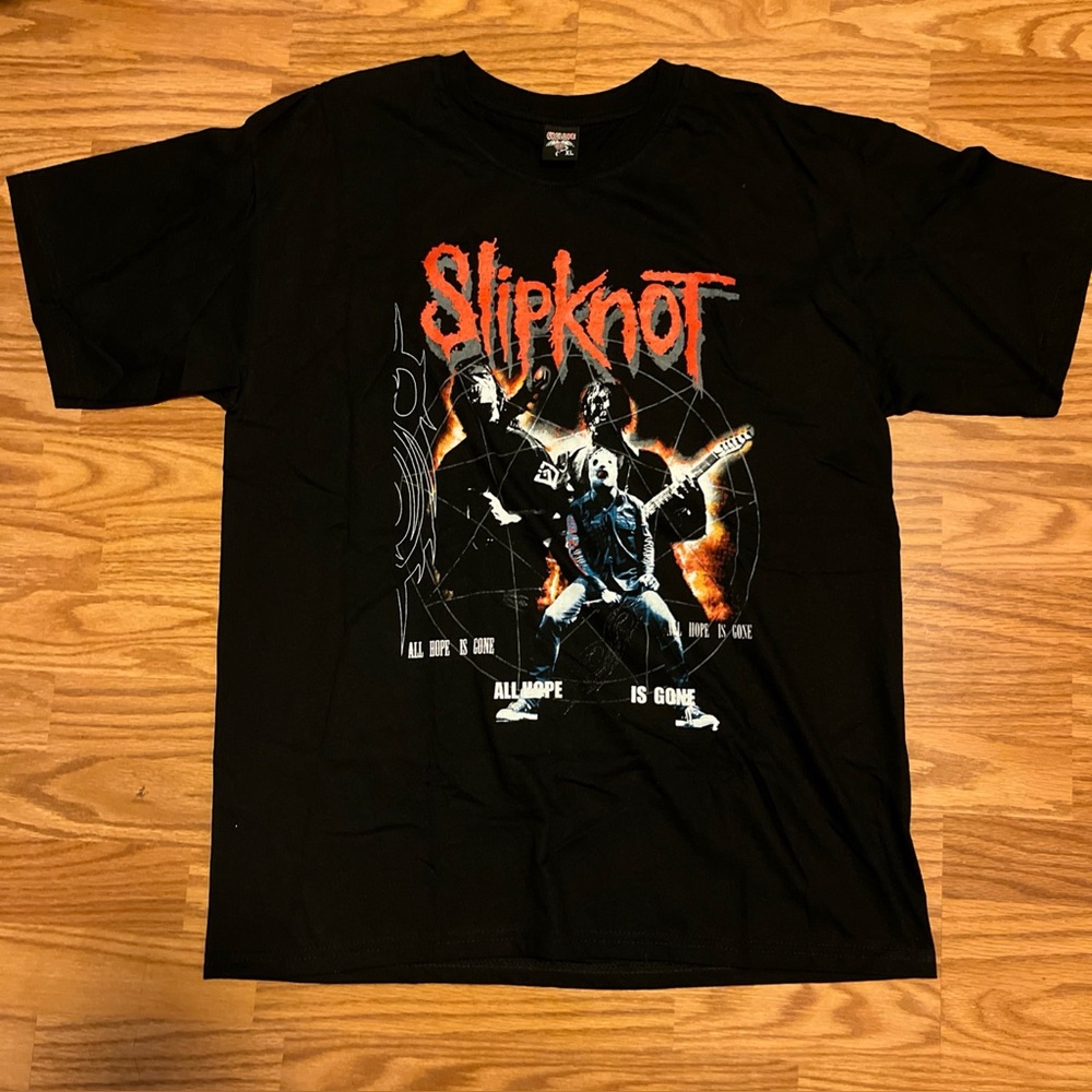 Slipknot All Hope Is Gone Masks Star Band Shirt Men's XL Black Tee Ciclope